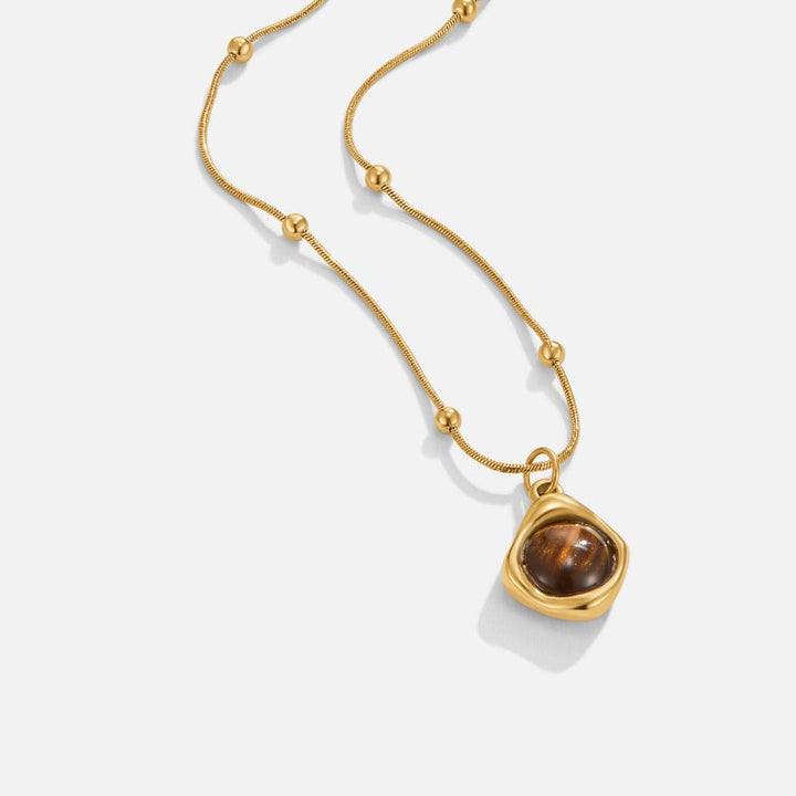 Amber Stone Pendant Necklace
