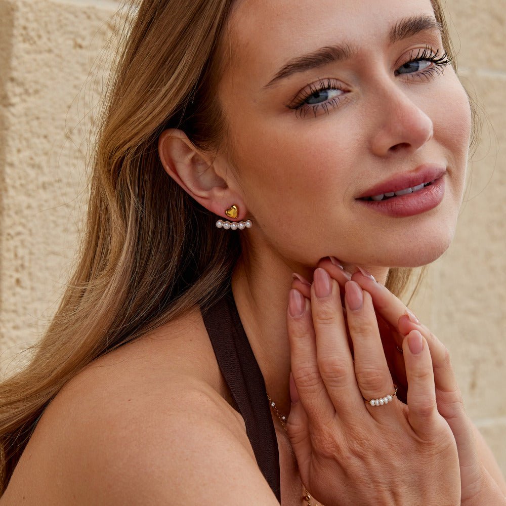 Pearl & Heart Romance Earrings